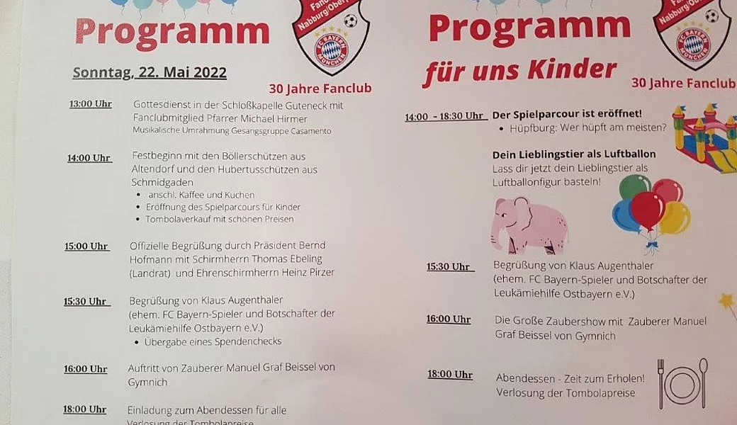 Vorschau: 30 Jahre Fanclub Nabburg