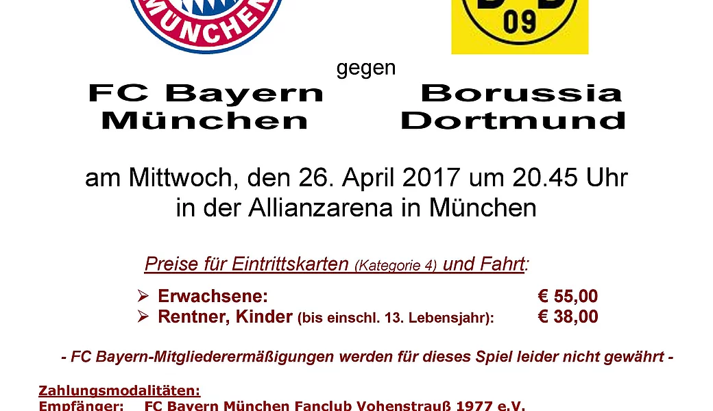 Vorschau: Pokalspiel Bayern Dortmund