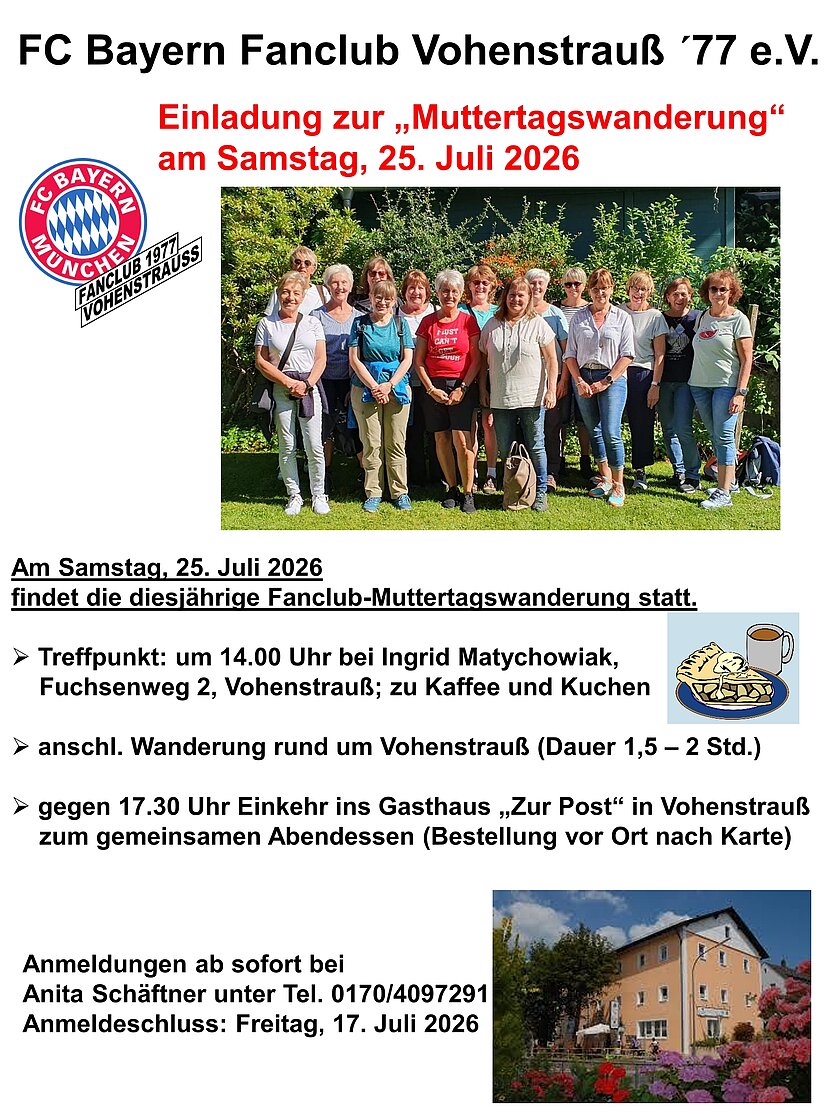 Aushang: Muttertagswanderung